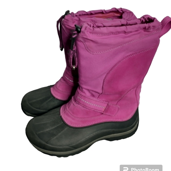 L.L. Bean Northwood Kids Insulated Snow Boots, pink black, size 4 - Picture 1 of 9